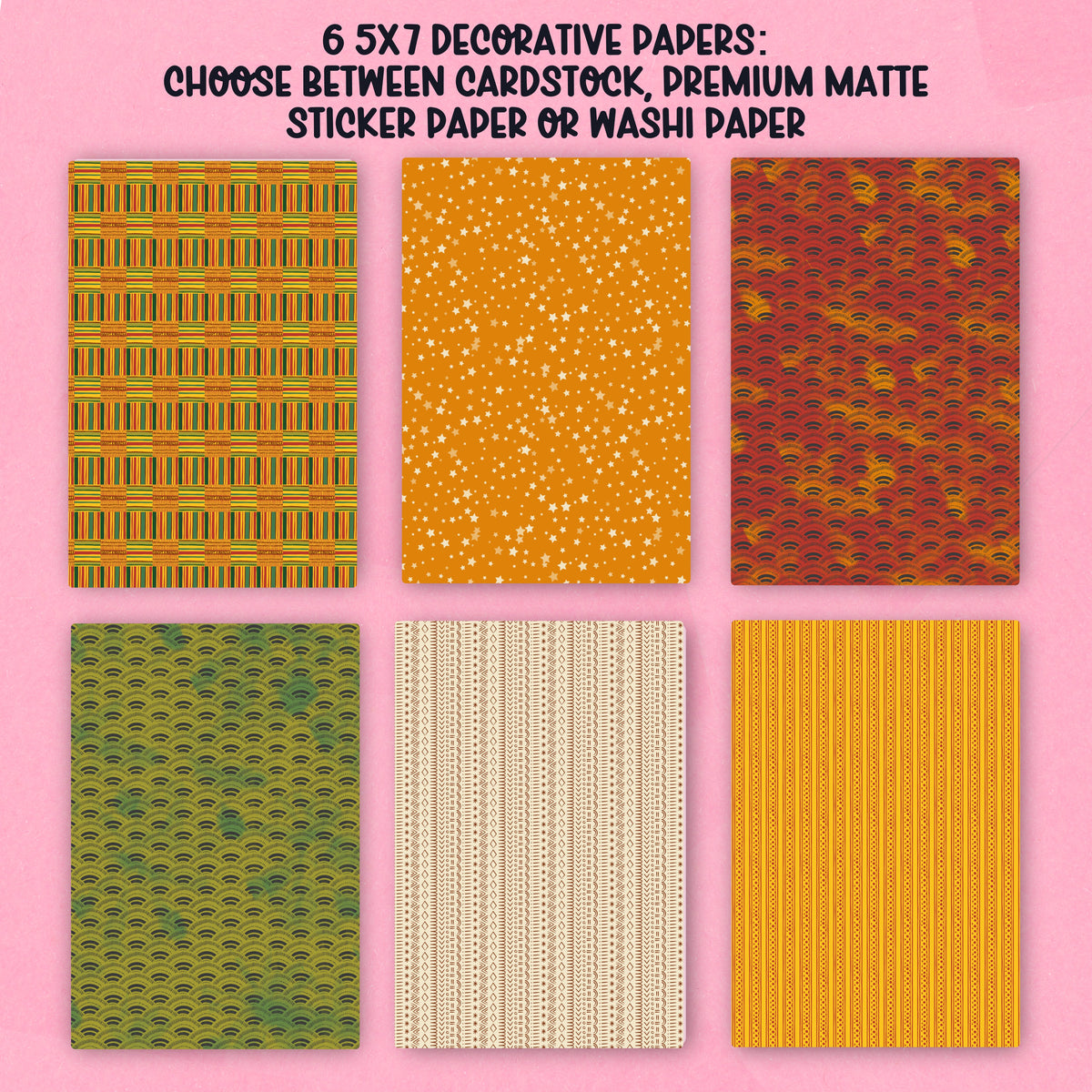 Kwanzaa Paper Pack - choose your paper - PPK138