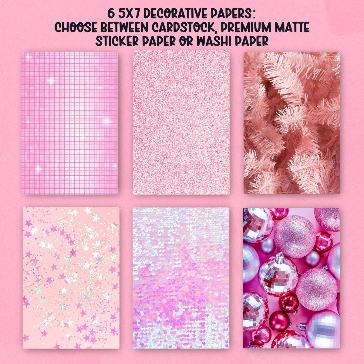 Pink Peppermint Paper Pack - choose your paper - PPK142