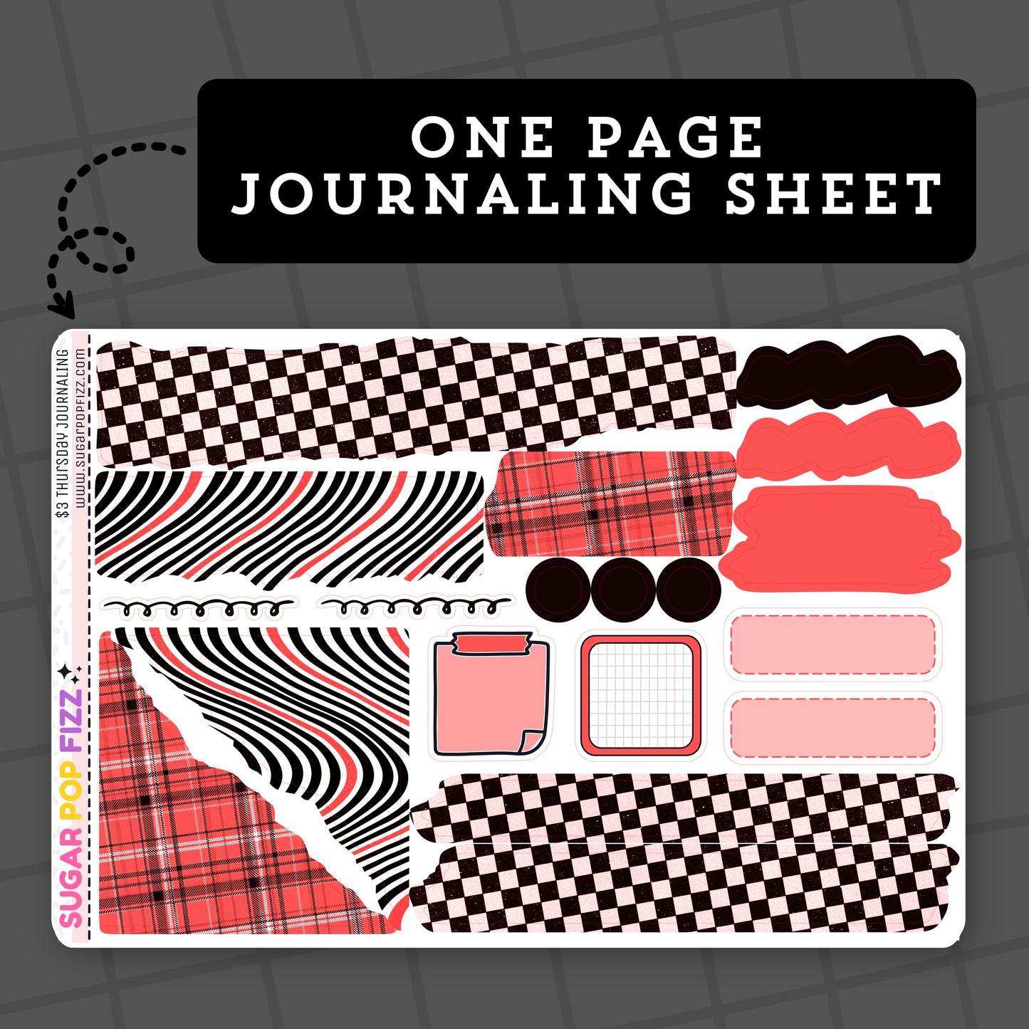 Red Check - $3 Thursday - Journaling