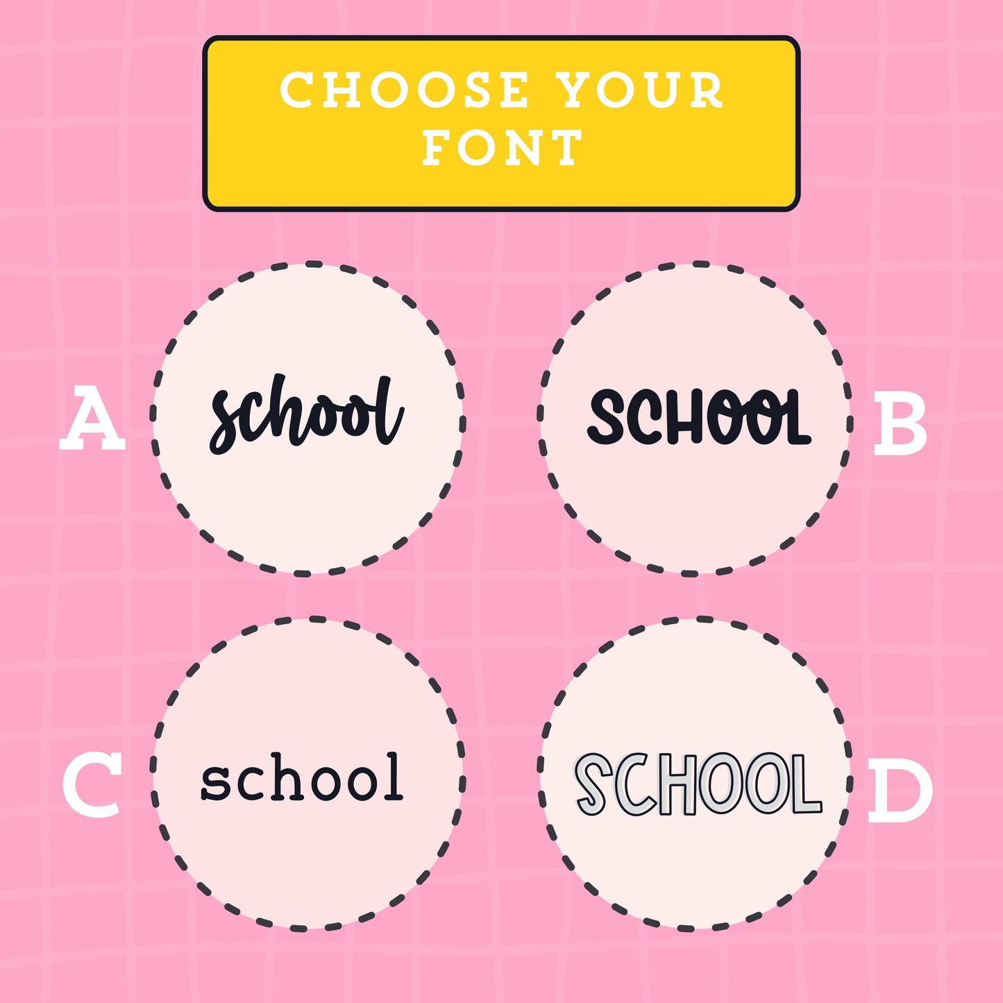 School Script Stickers (4 fonts) - S129