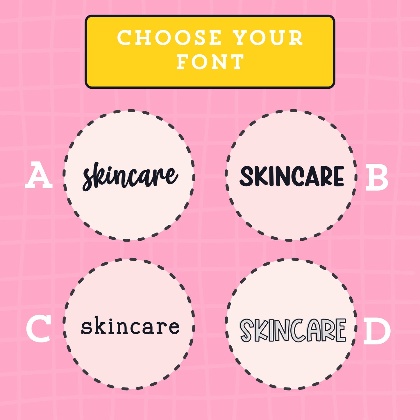 Skincare Script Stickers (4 fonts) - S149