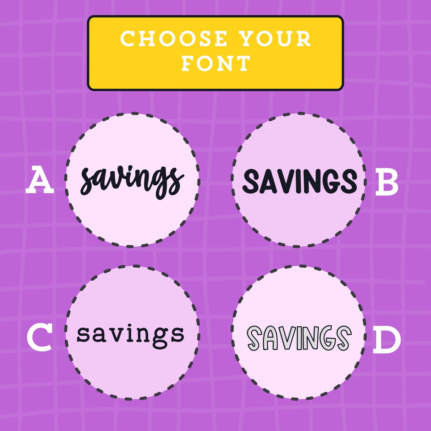 Savings $ Script Stickers (4 fonts) - S169