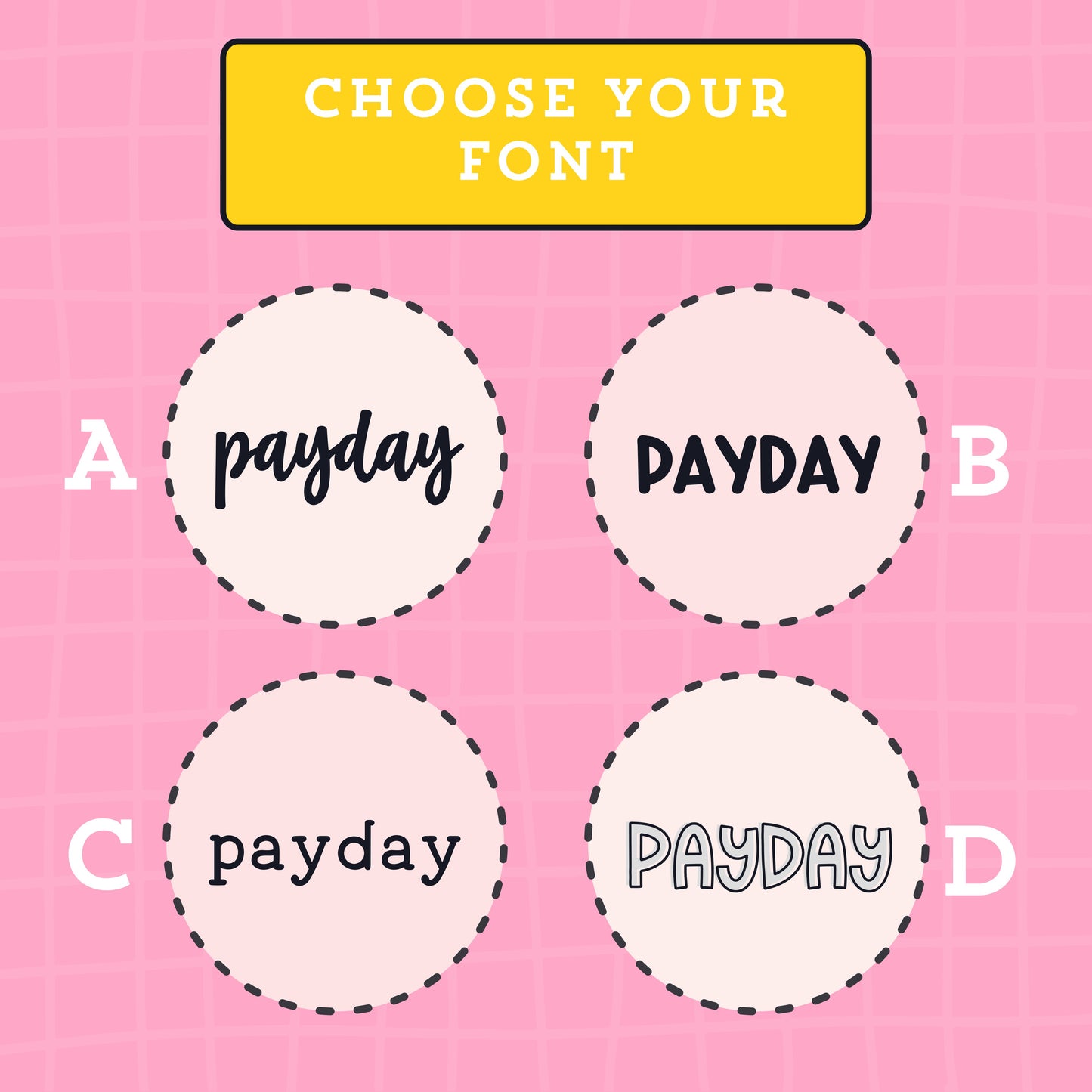 Payday $ Script Stickers (4 fonts) - S171