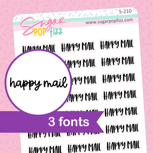 Happy Mail Script Stickers - S210