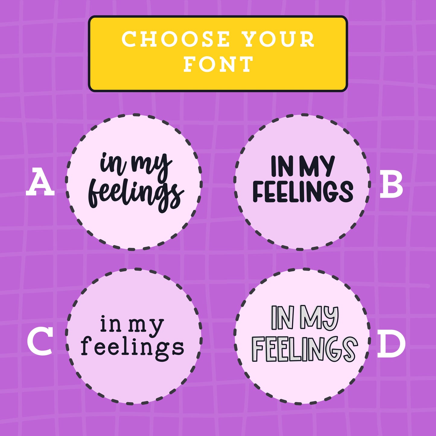 In My Feelings Script Stickers (4 fonts) - S228