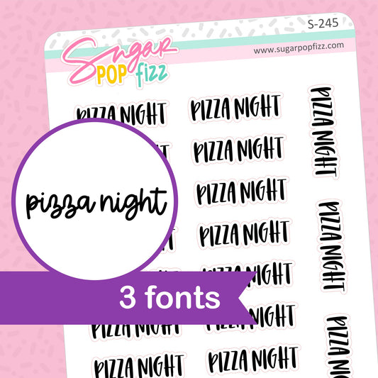 Pizza Night Script Stickers - S245