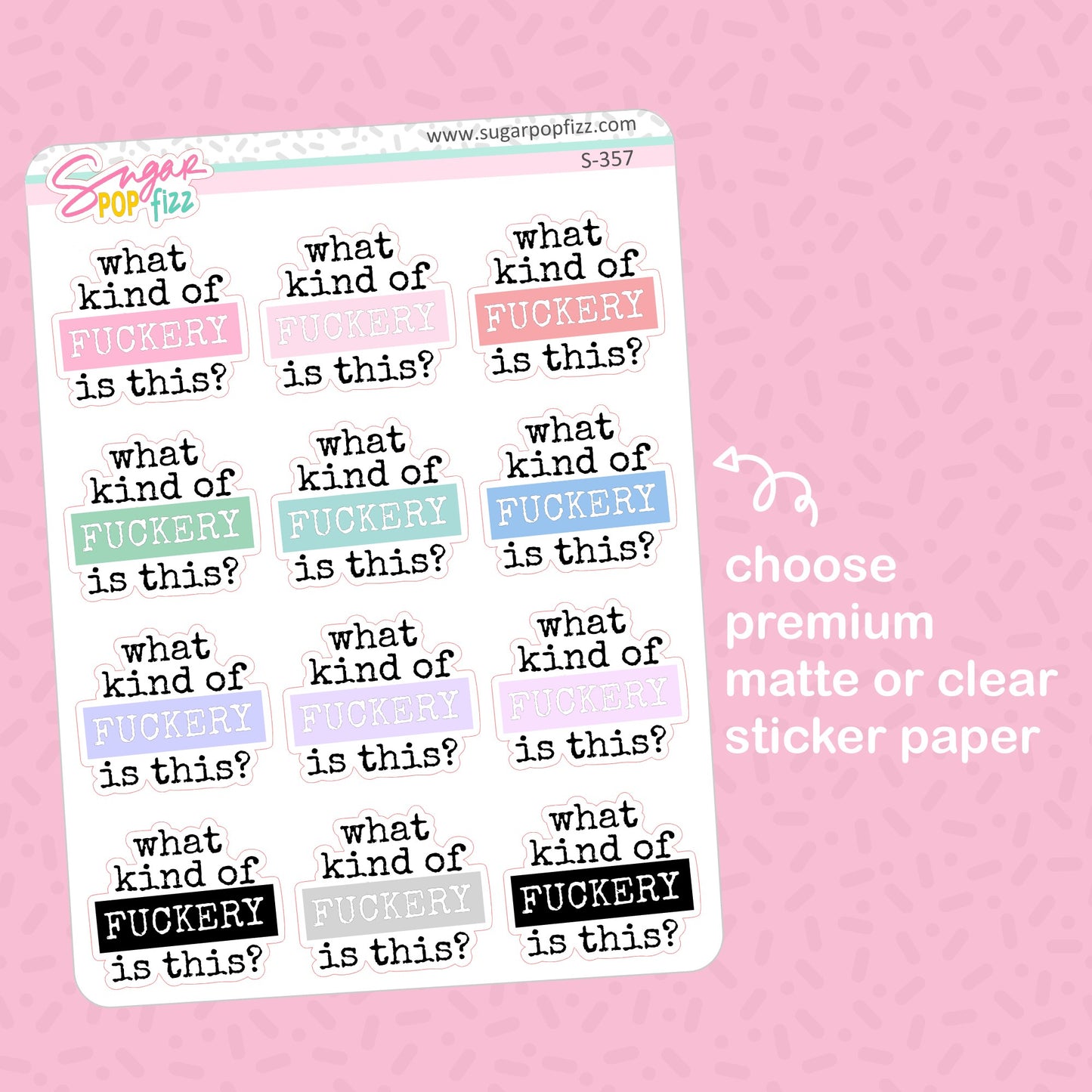 What Kind Of Script Stickers - S357