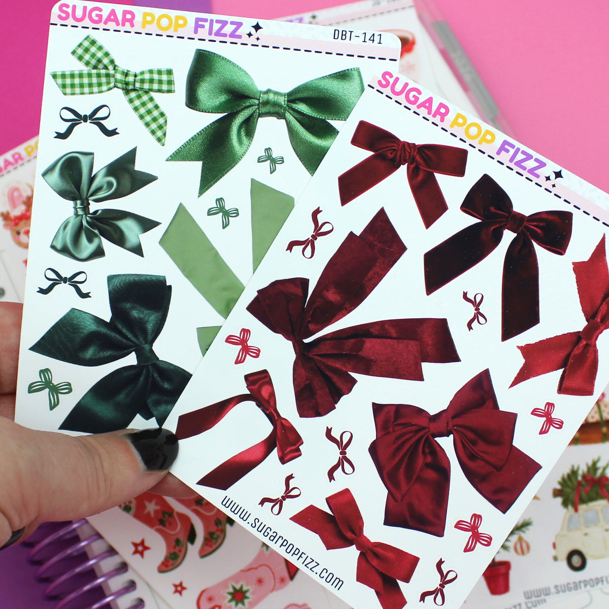 Green Bows Deco Stickers - DBT141