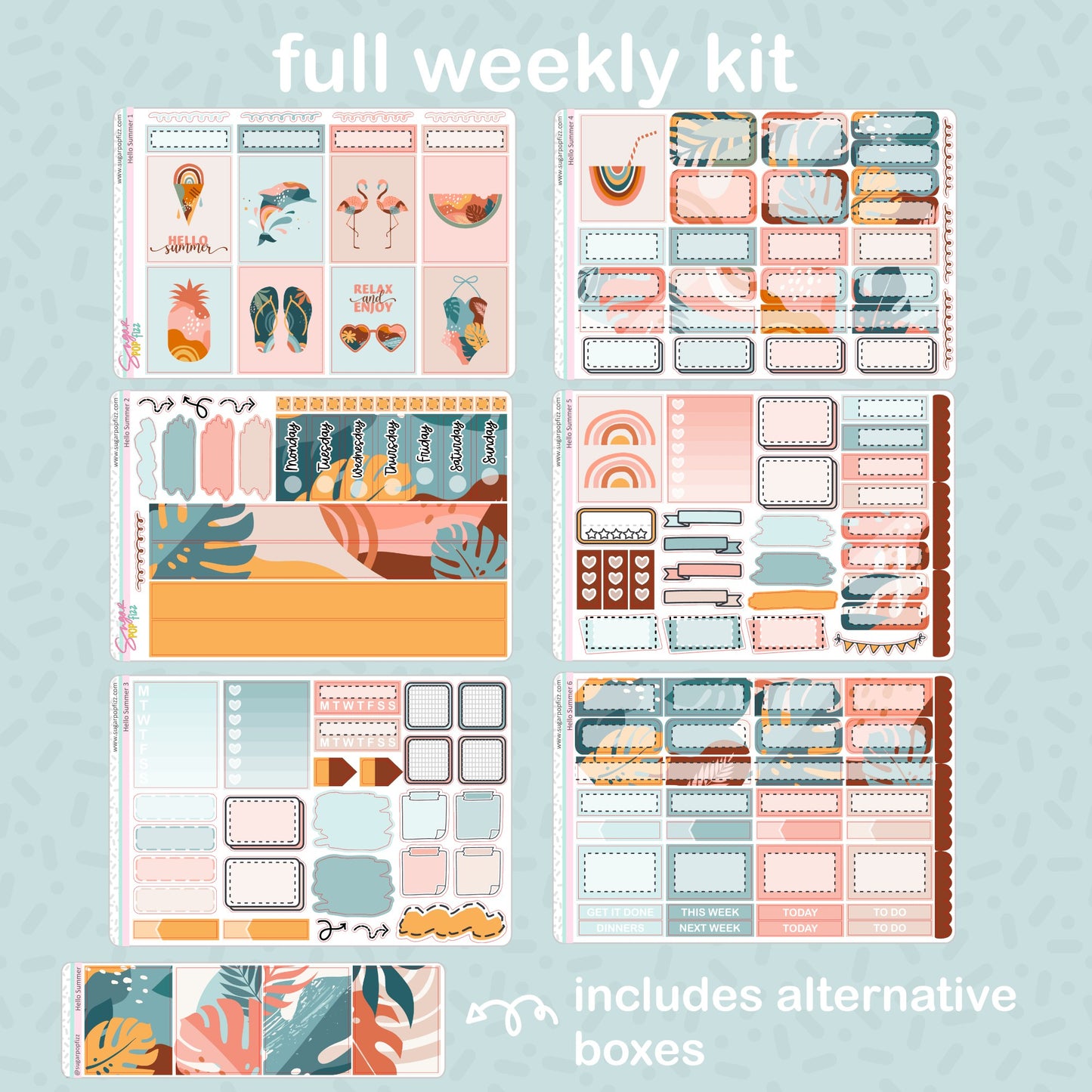 Hello Summer Standard Vertical Weekly Kit