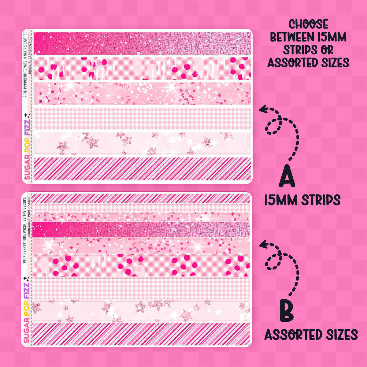 Pink Peppermint Washi Sheet