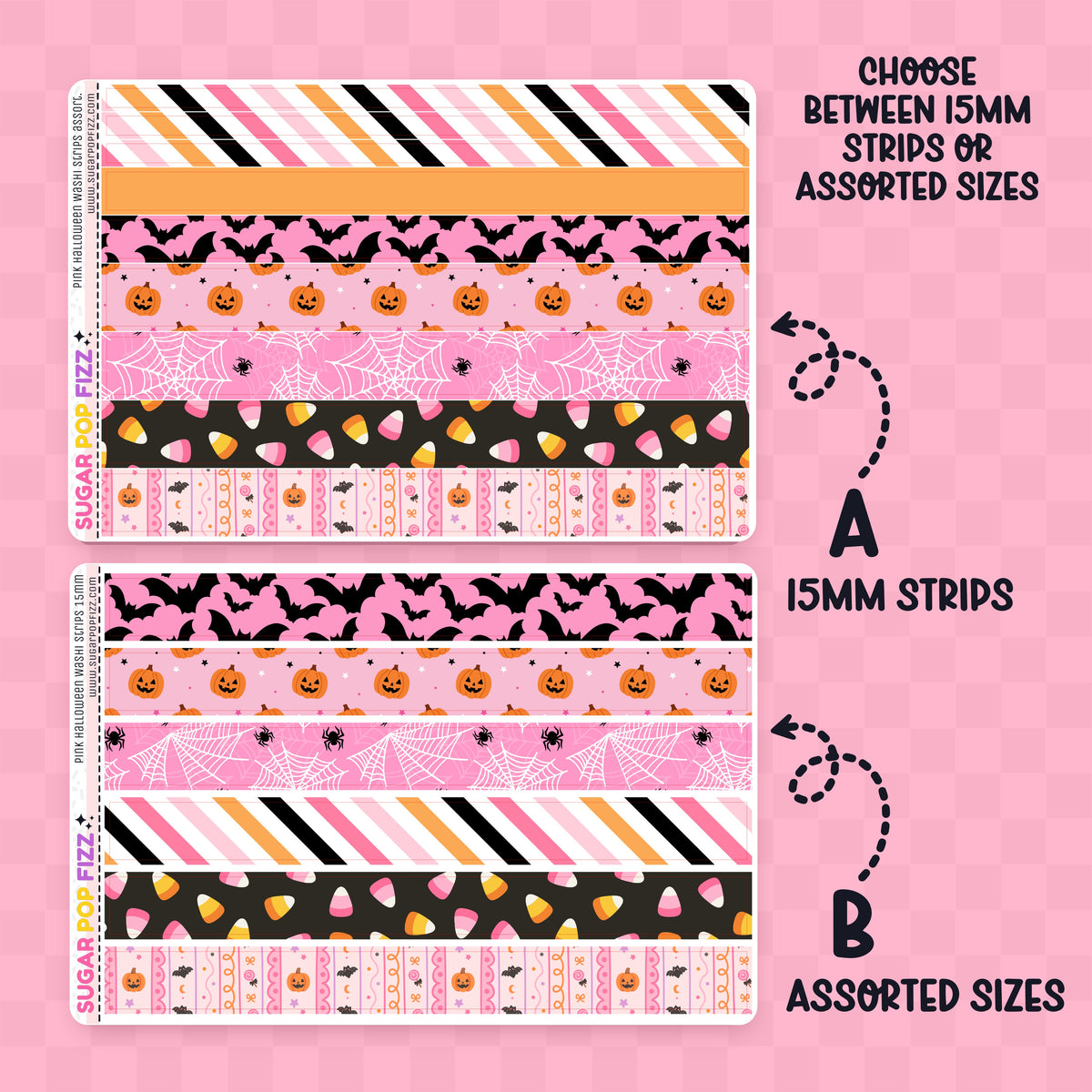 Pink Halloween Washi Sheet