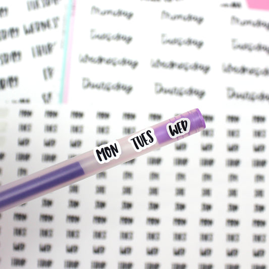 TINY Day of Week Script Stickers - S145b