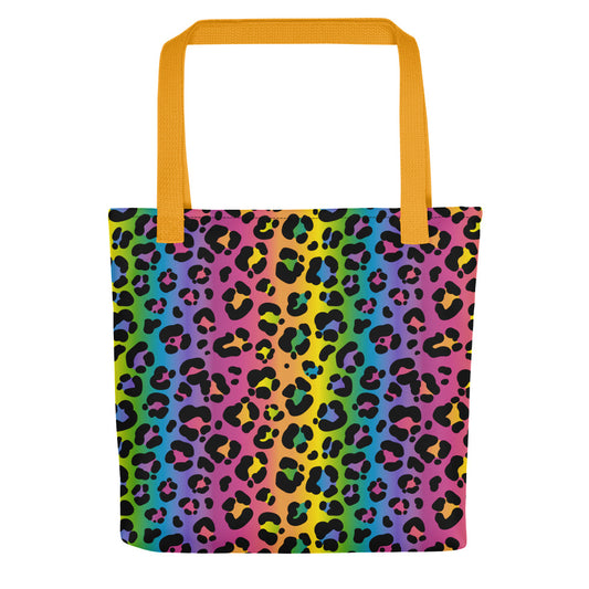 Rainbow Leopard Tote Bag