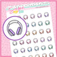 Headphones Doodle Stickers - D153