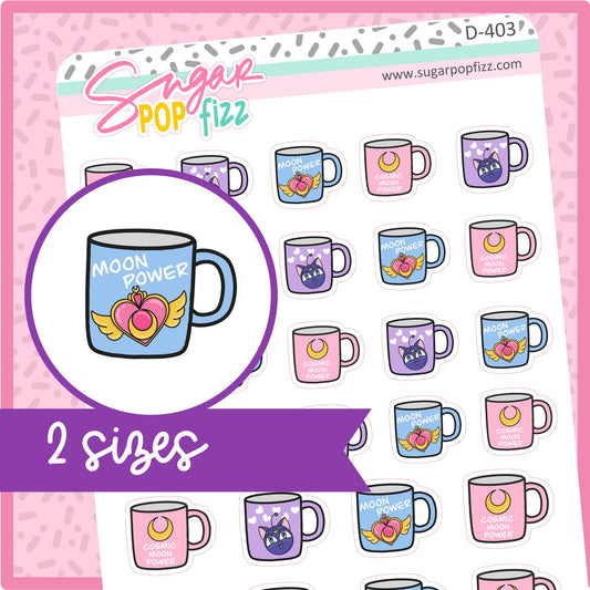 Moonie Coffee Mug Doodle Stickers - D403