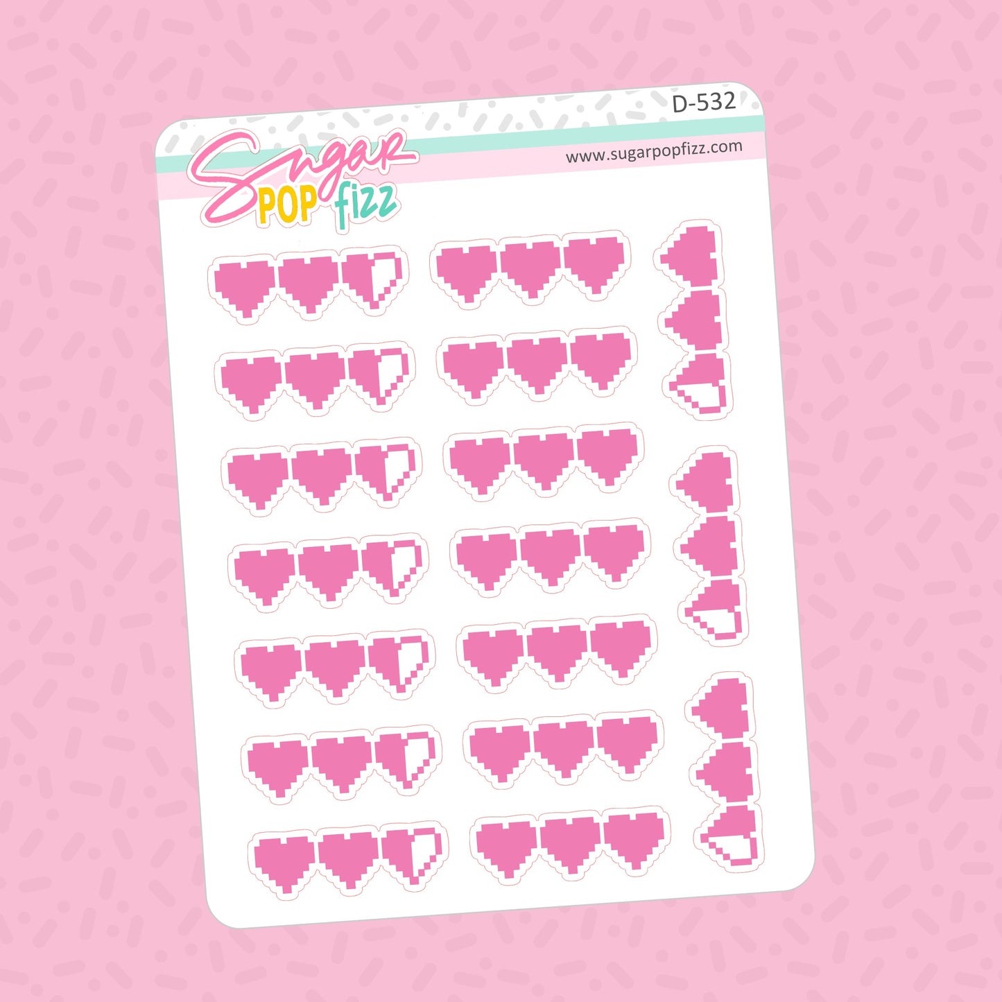 Heart Container Divider Doodle Stickers - D532