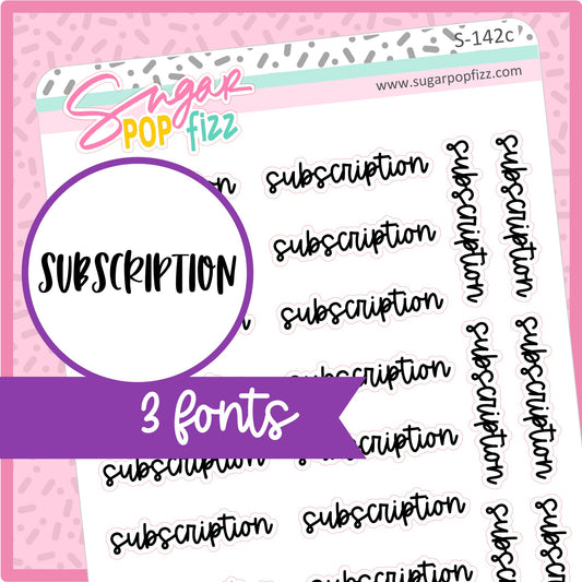 Subscription Script Stickers - S142