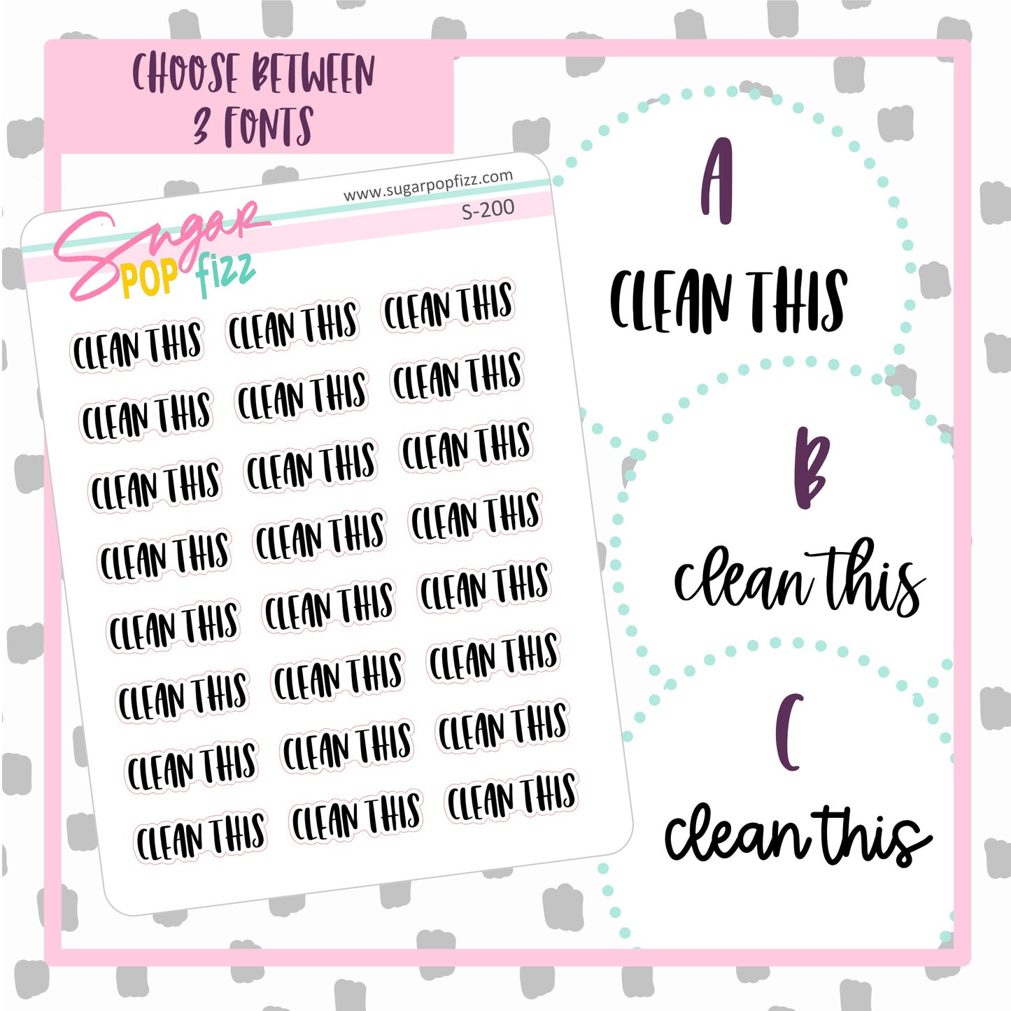 Clean This Script Stickers - S200