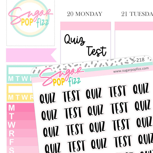 Quiz/Test Script Stickers - S218