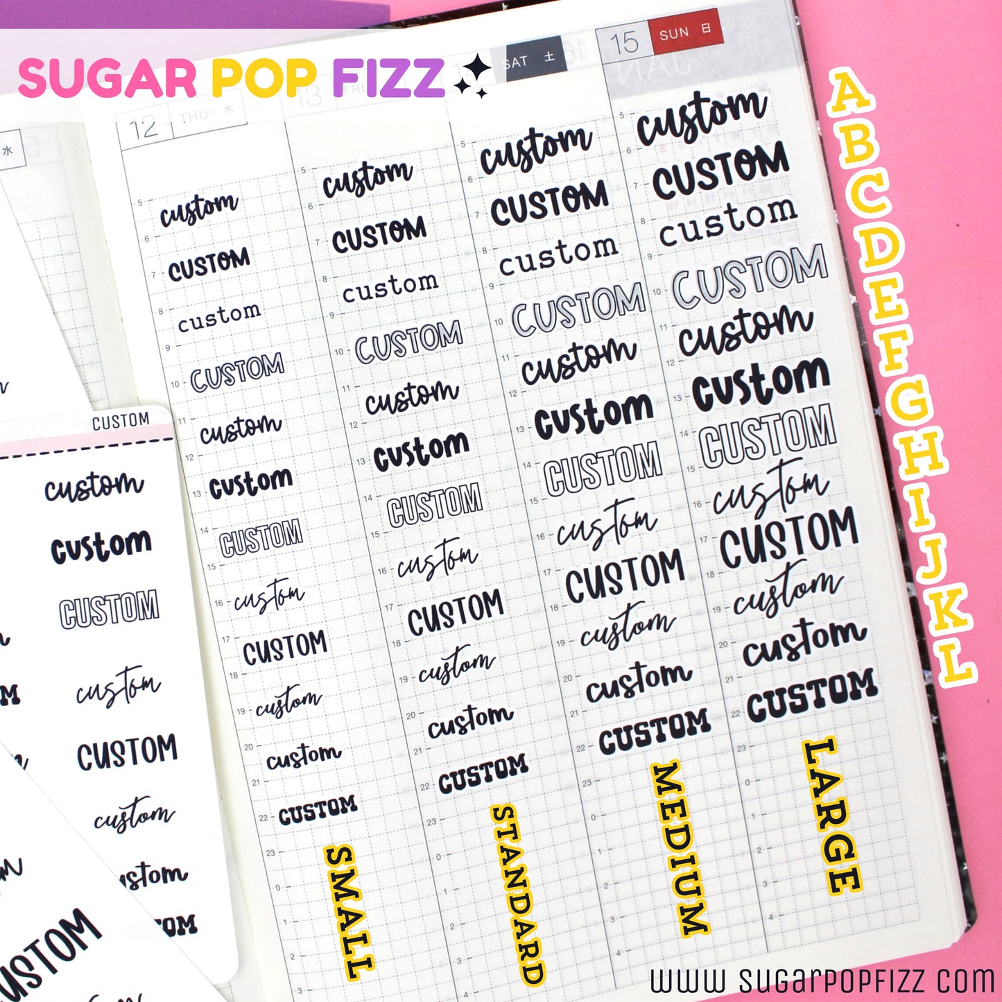$2 TUES - CUSTOM SCRIPT - choose your size & your font