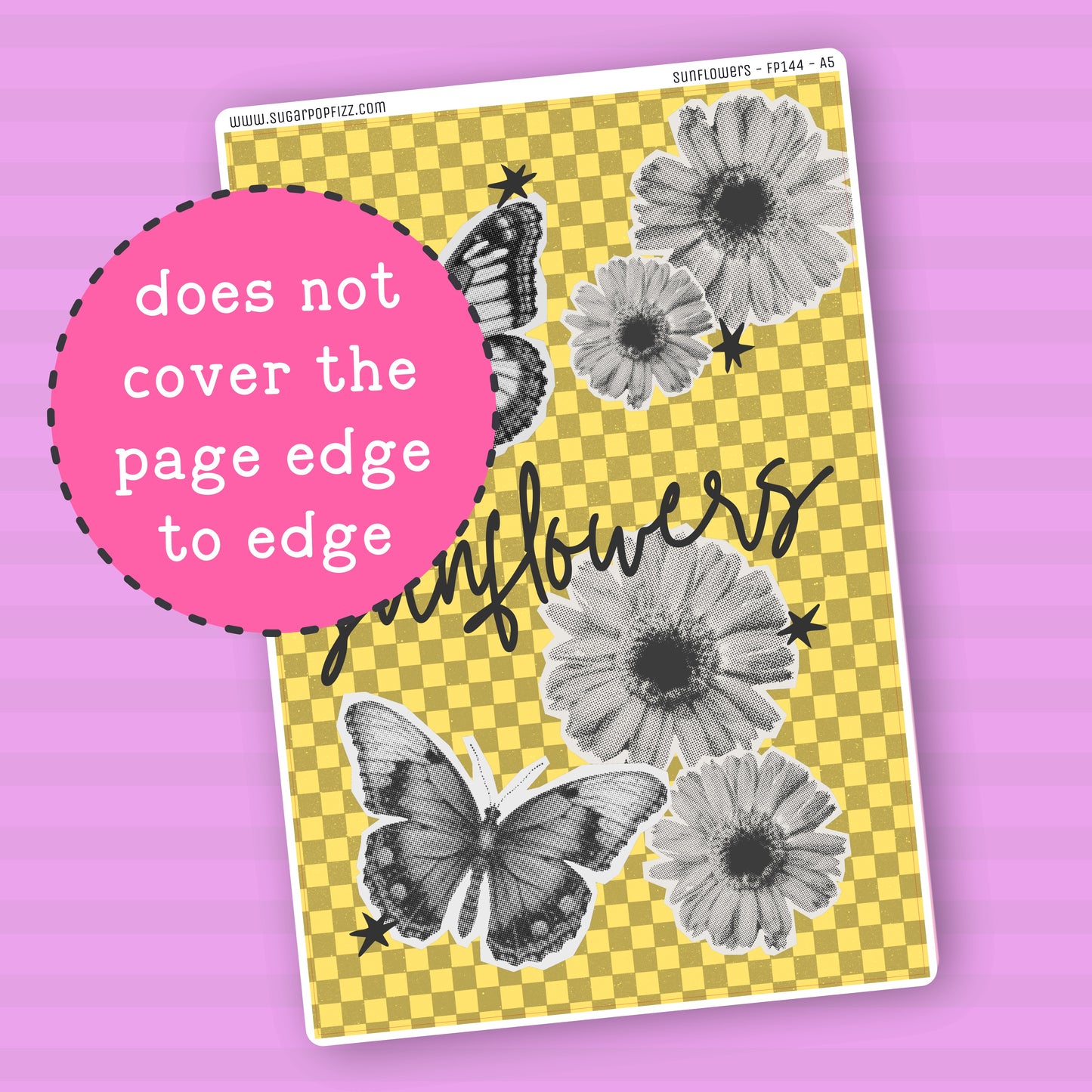 Sunflowers - Full Page Sticker - FP144