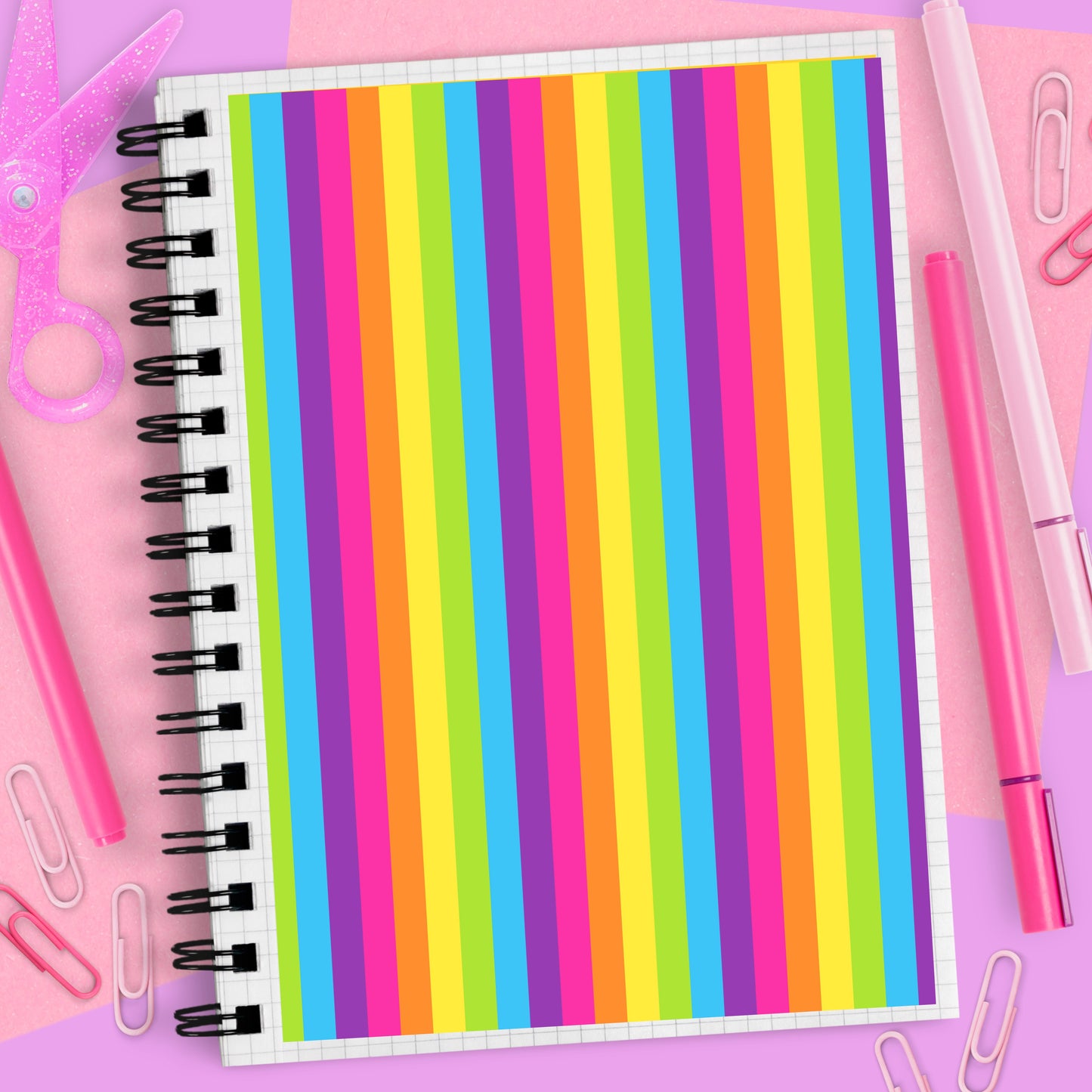 Rainbow Stripe - Full Page Sticker - FP154