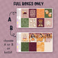 Two full boxes of autumn-themed stickers on a matching purple background with text.