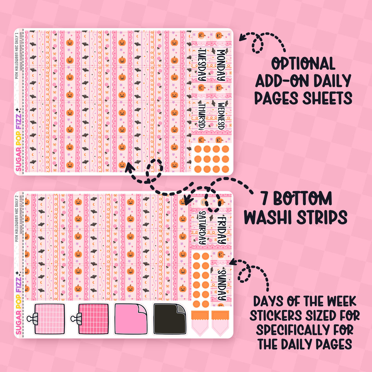 Pink Halloween Hobonichi Cousin Weekly Kit