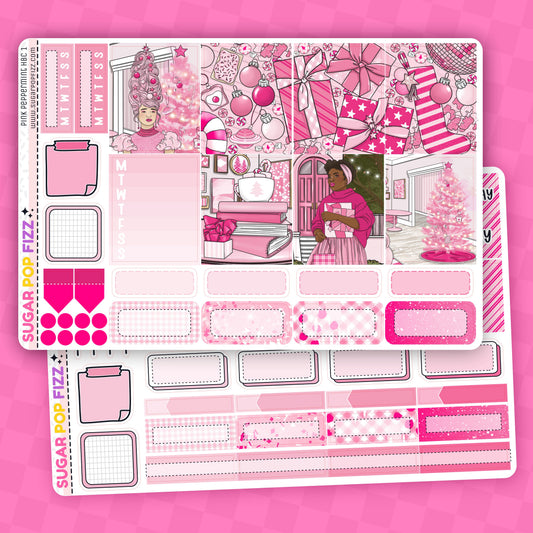 Pink Christmas Hobonichi Cousin Weekly Kit
