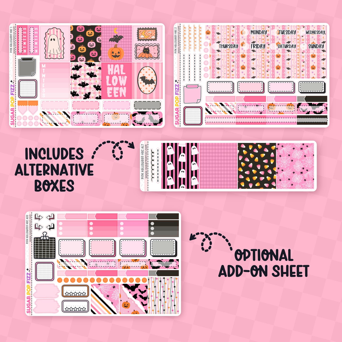 Pink Halloween Hobonichi Cousin Weekly Kit