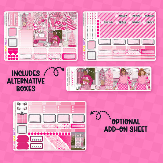 Pink Christmas Hobonichi Cousin Weekly Kit