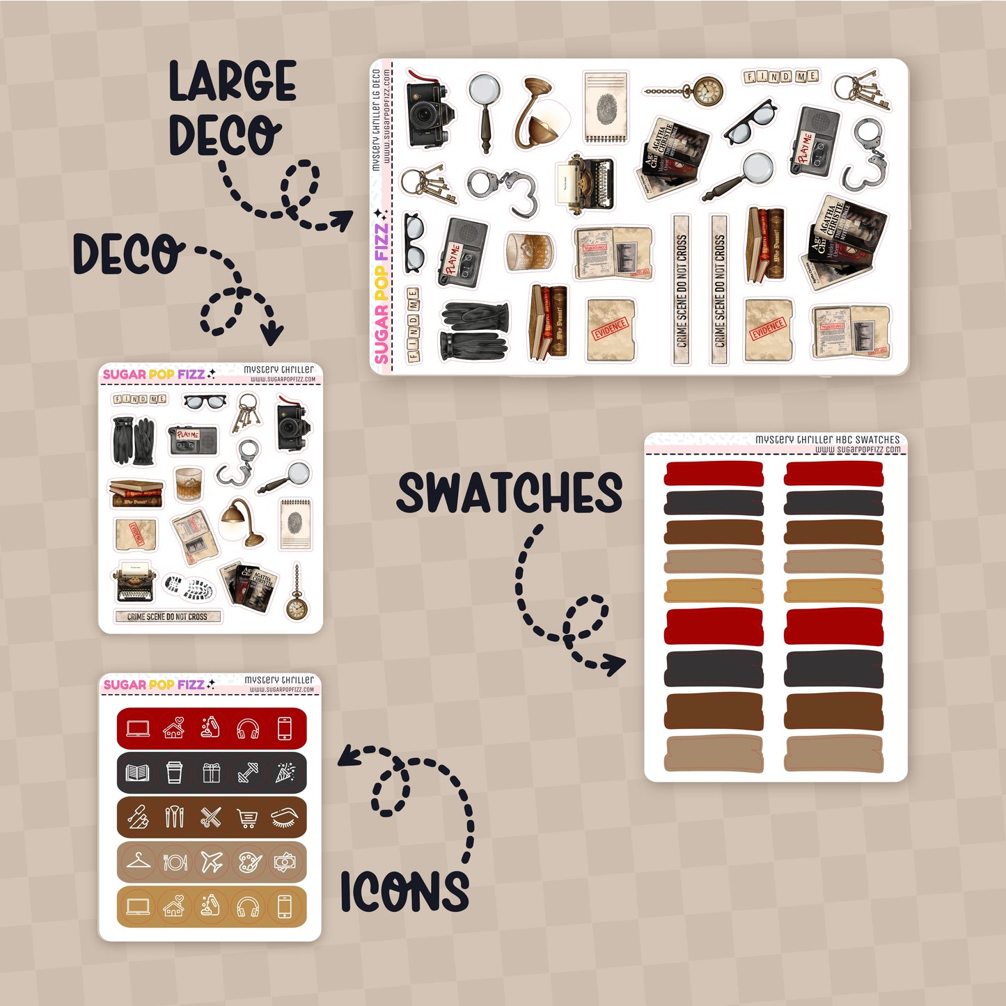 Mystery Thriller Hobonichi Cousin Weekly Kit Add-ons