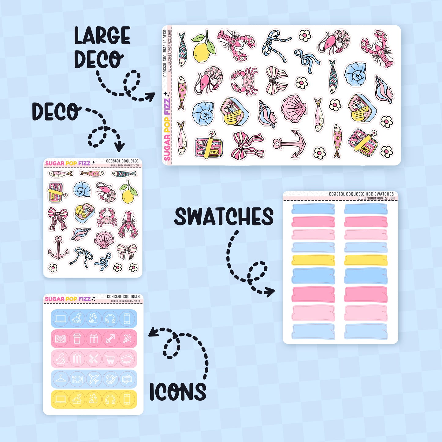 Coastal Coquette Hobonichi Cousin Weekly Kit Add-ons