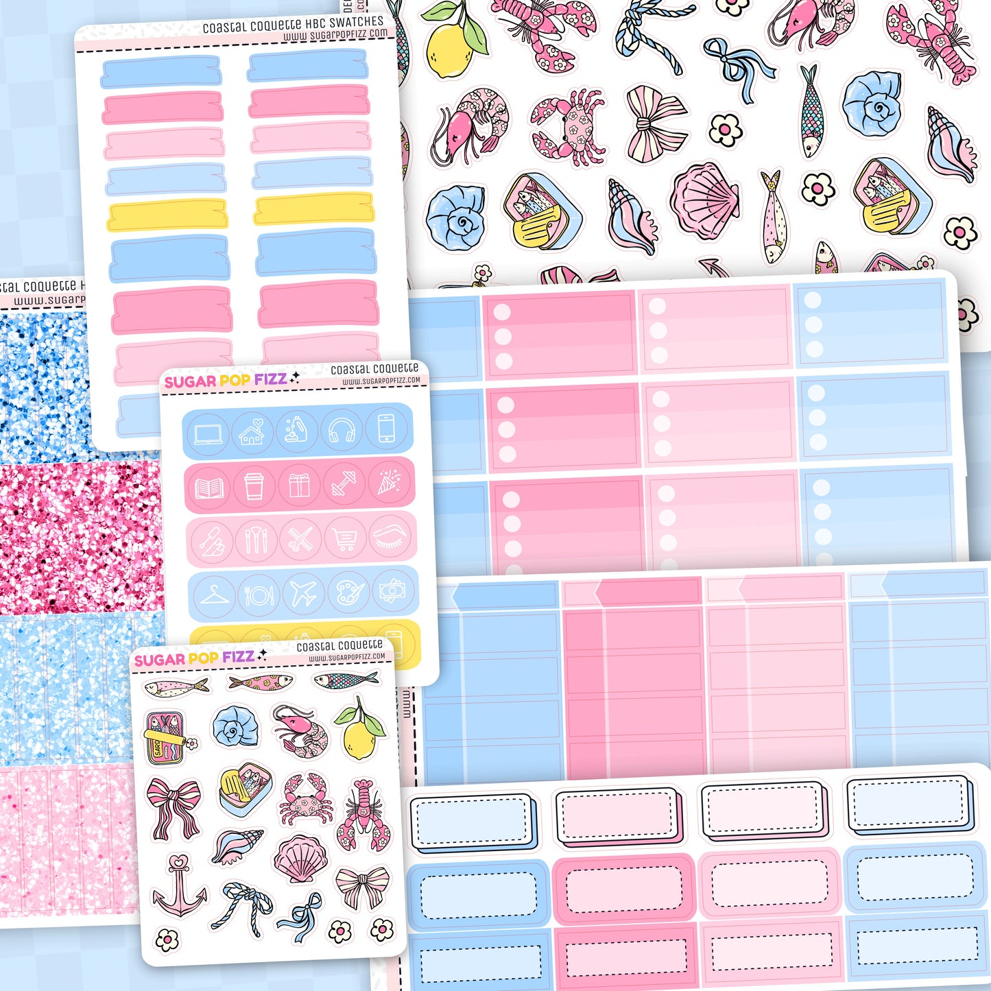 Coastal Coquette Hobonichi Cousin Weekly Kit Add-ons