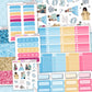 Collection of planner stickers with various designs and colors themed around the movie cinderella with brandy and whitney houston for the hobonichi cousin planner.