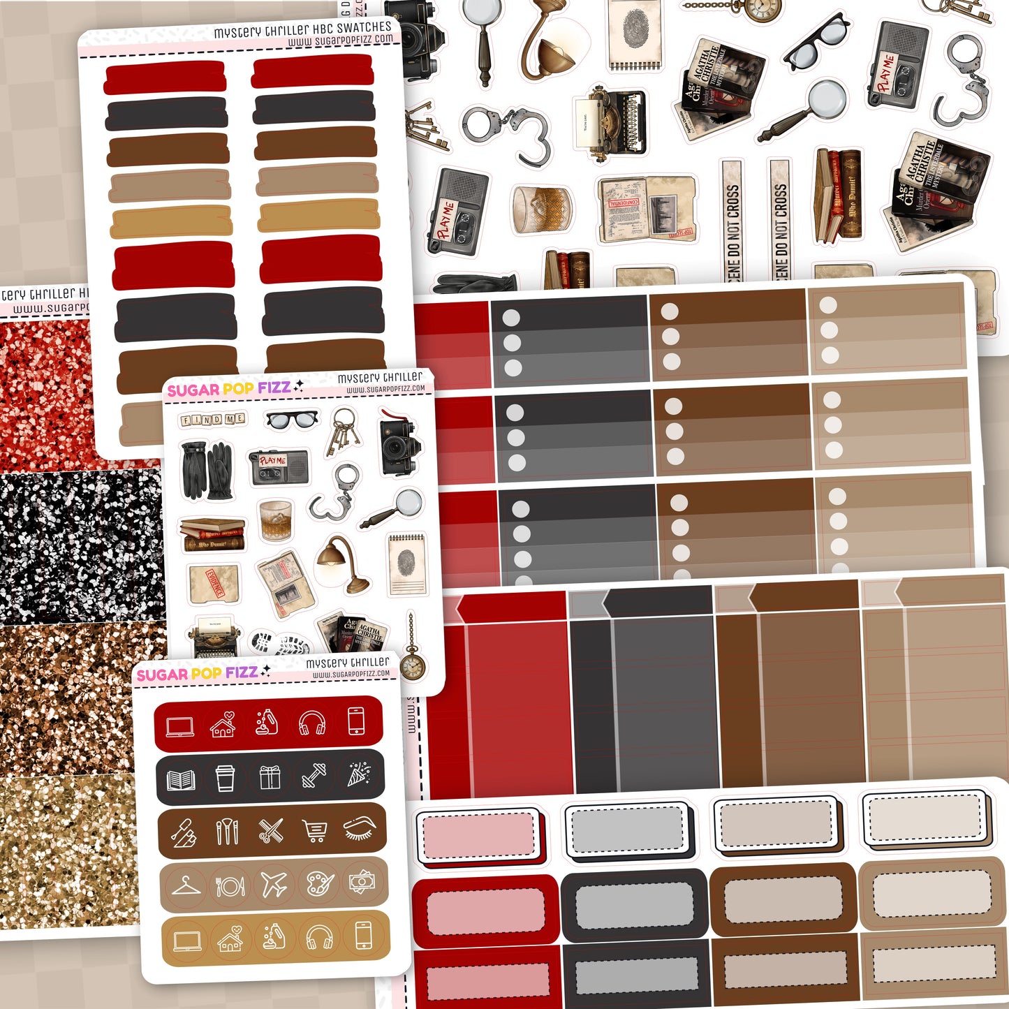 Mystery Thriller Hobonichi Cousin Weekly Kit Add-ons