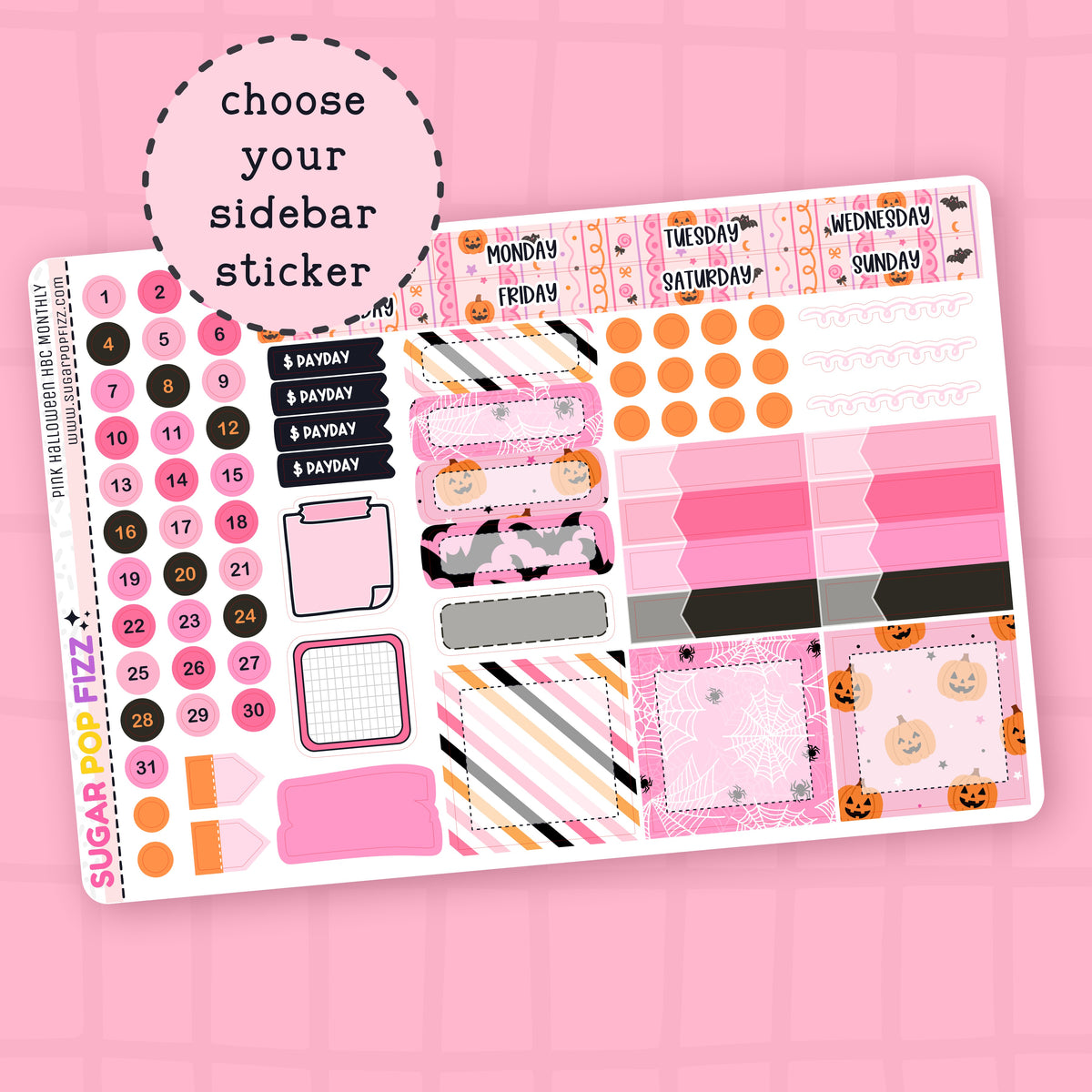 Pink Halloween Hobonichi Cousin Monthly