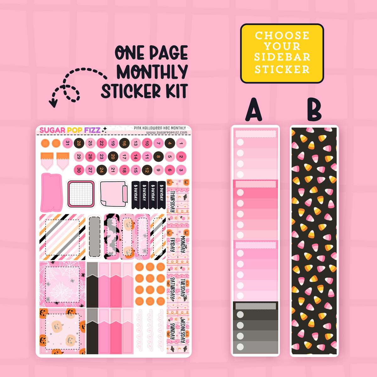 Pink Halloween Hobonichi Cousin Monthly