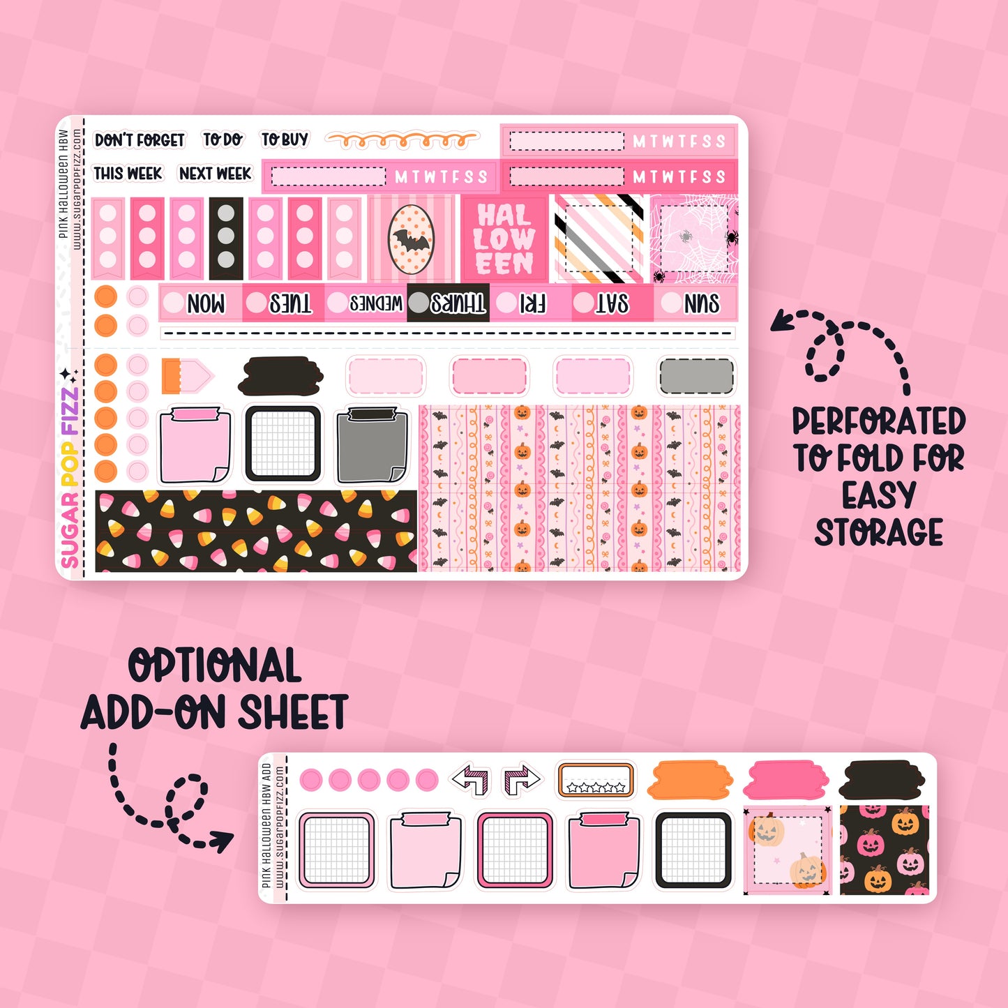 Pink Halloween Hobonichi Weeks Weekly Kit