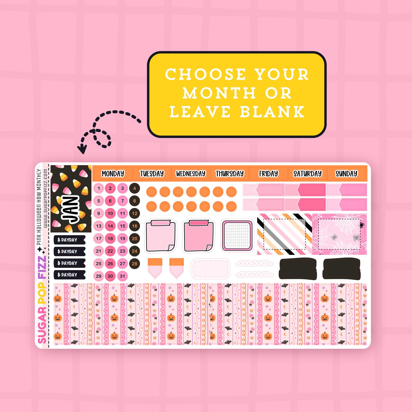 Pink Halloween Hobonichi Weeks Monthly
