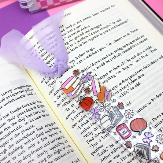 Fall Books - Acrylic Bookmark