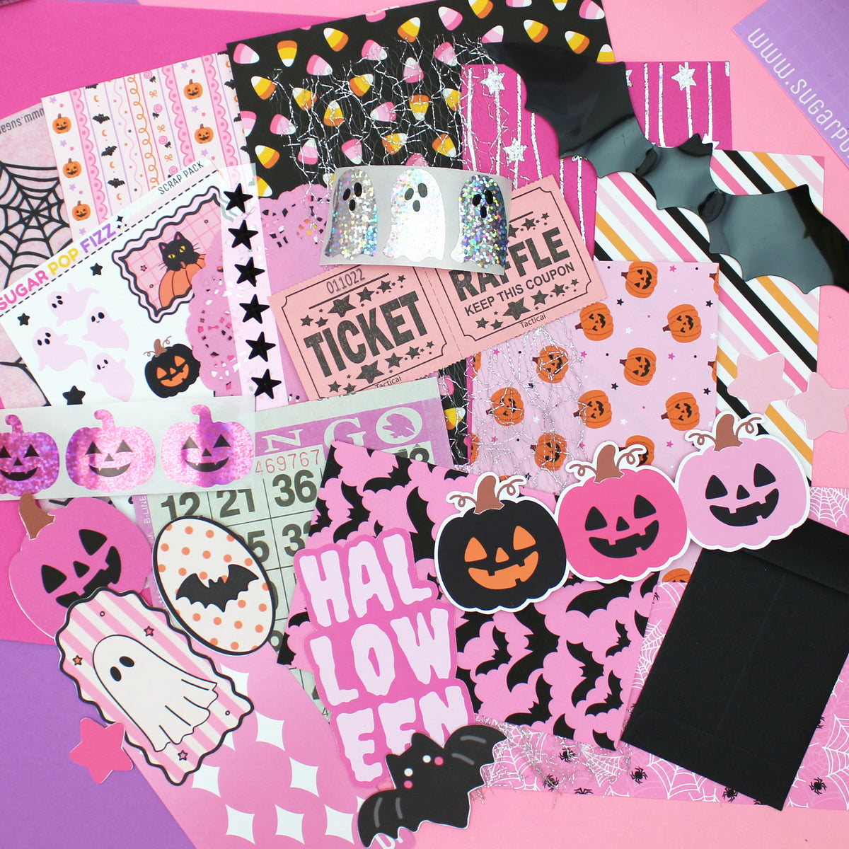 Pink Halloween Scrap Pack (3 sizes)