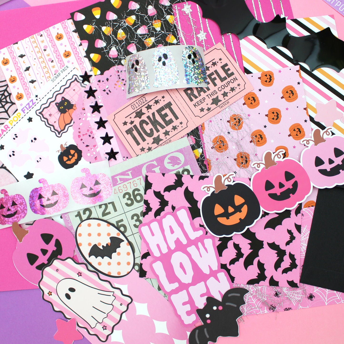 Pink Halloween Scrap Pack (3 sizes)
