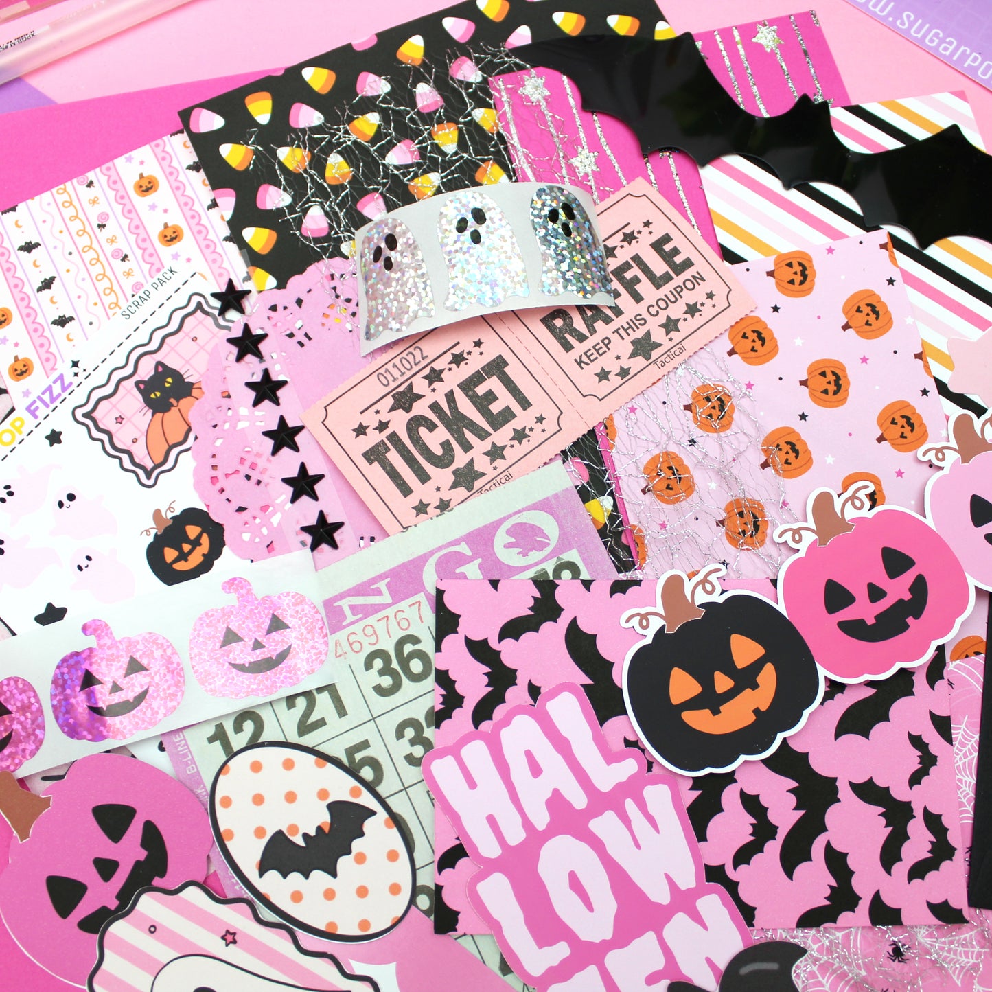 Pink Halloween Scrap Pack (3 sizes)