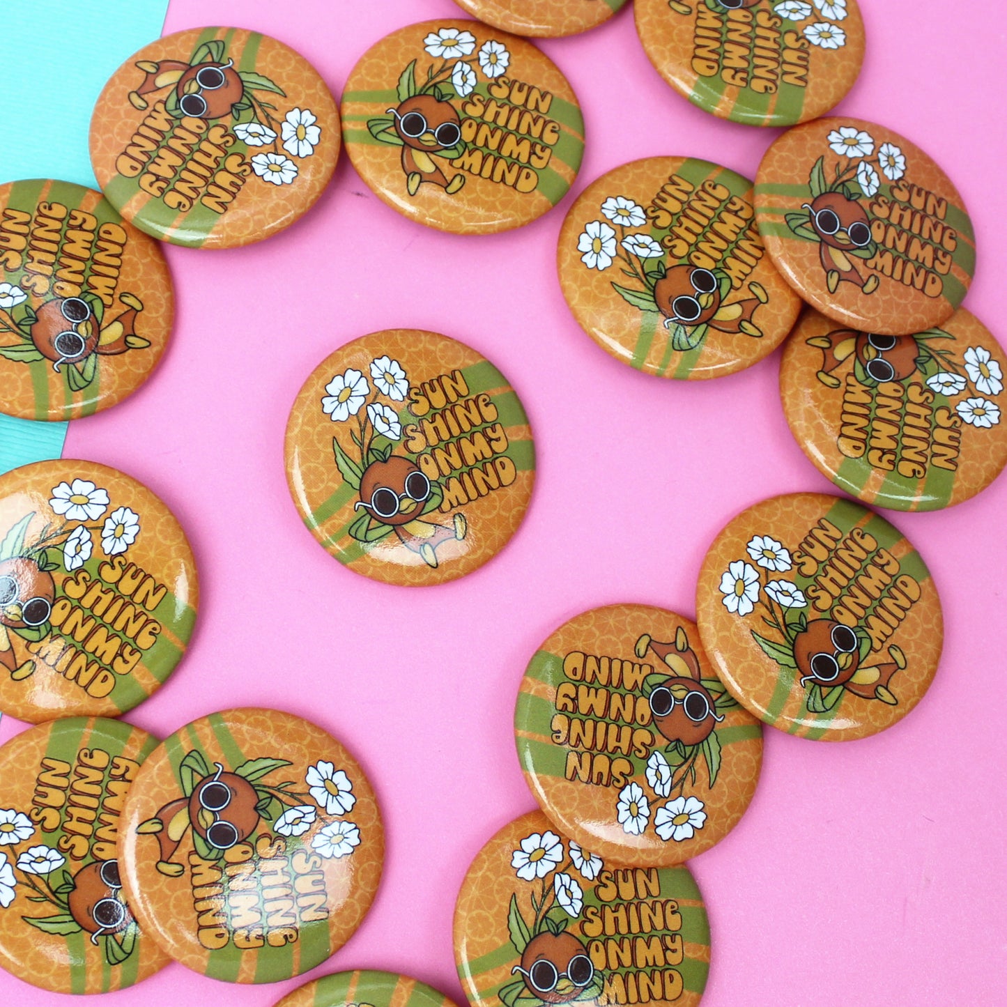 Sunshine On My Mind Pinback Button - RETIRING 12/6