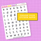 Sheet of black letter stickers on a white background with 'Sugar Pop Fizz' branding.