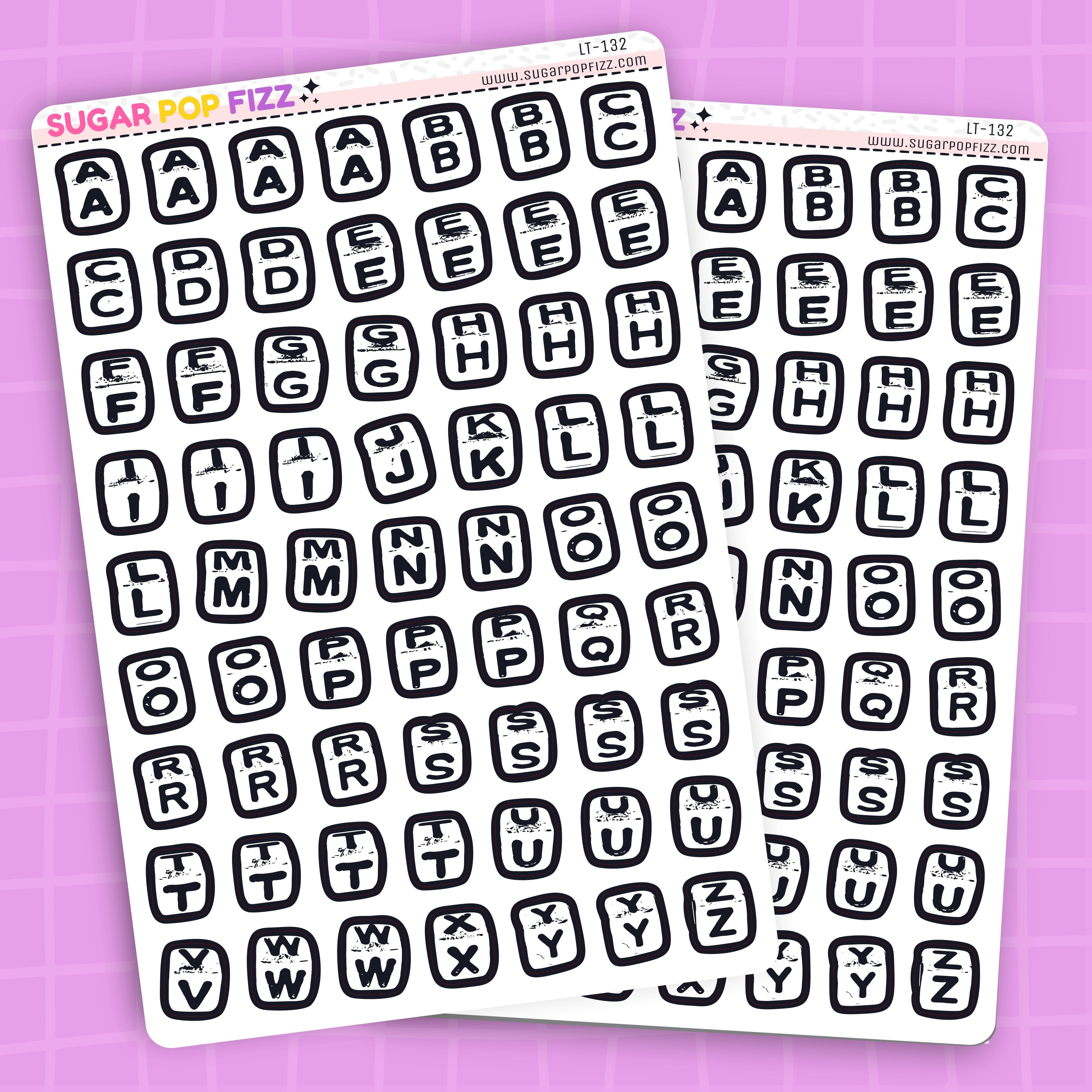 White Square Bead LETTERS - LT132 – Sugar Pop Fizz