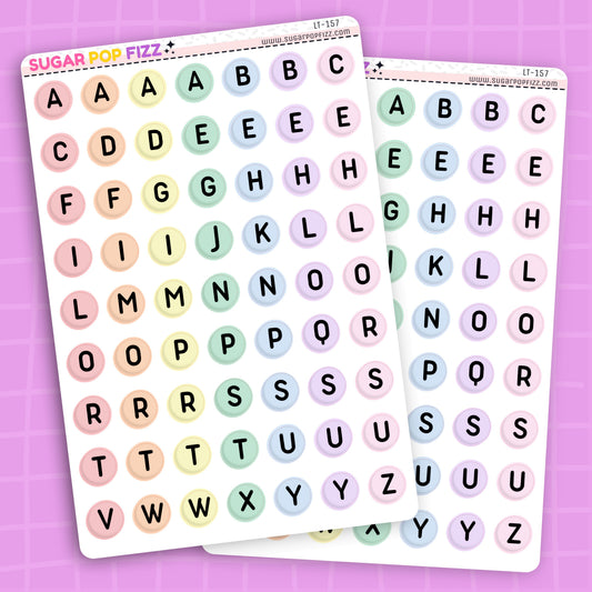 Pastel Rainbow Bead LETTERS - LT157