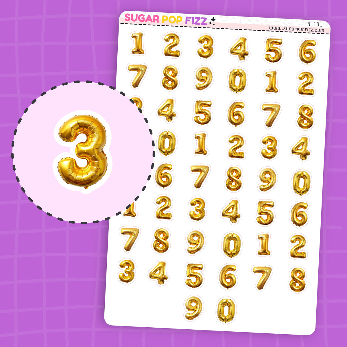 Gold Balloon NUMBERS - N101