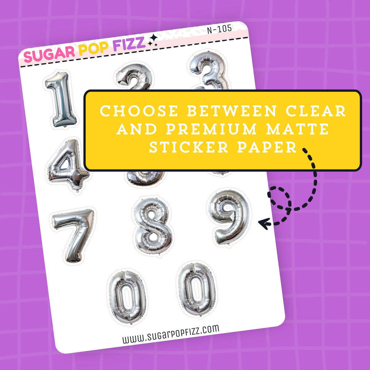 Silver Balloon LARGE NUMBERS - N105